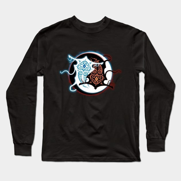 Raava x Vaatu - Yin Yang Long Sleeve T-Shirt by Cattoc_C